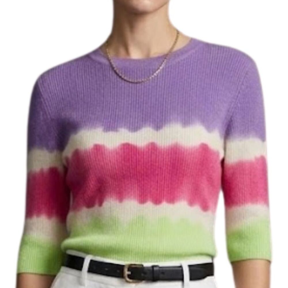 Prabal Gurung Cashmere Virgin Wool Striped Sweater L